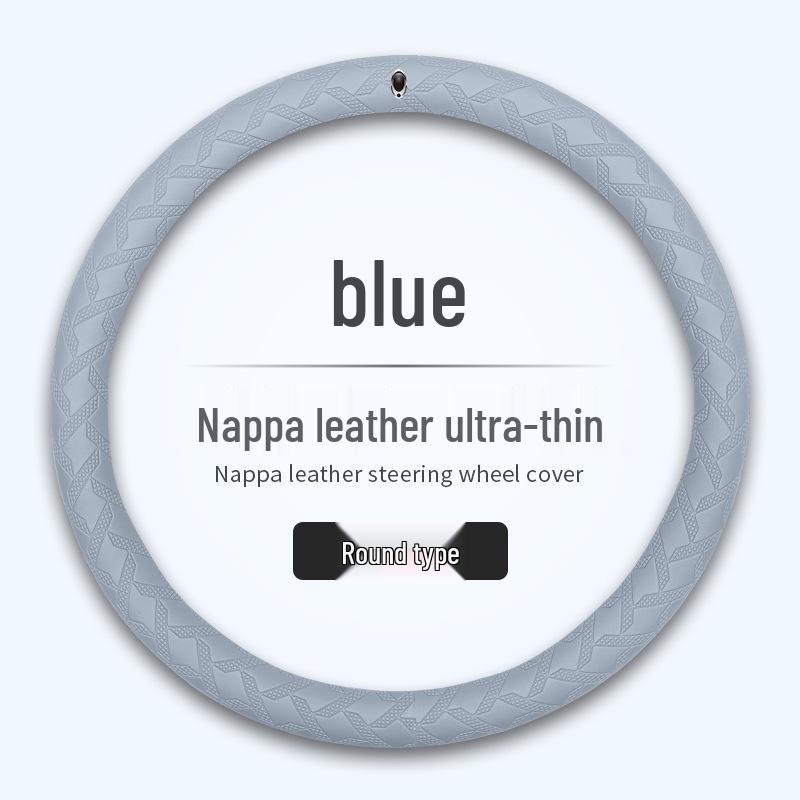 ORA Cat Series Steering Wheel Cover - Non-slip Nappa Leather, Sweat-absorbent, Ultra-thin 3D Texture