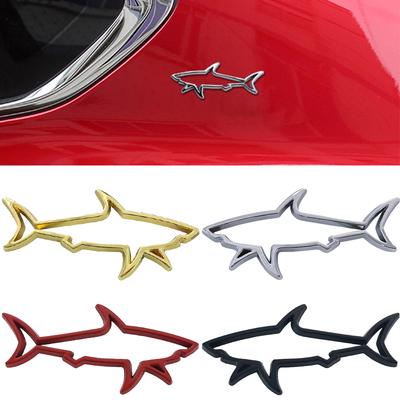 3D Metal Hollow Shark Styling Car Stickers Creative Cars Motorcycle Computer Decals  Sticker Auto Decoration Accessories
