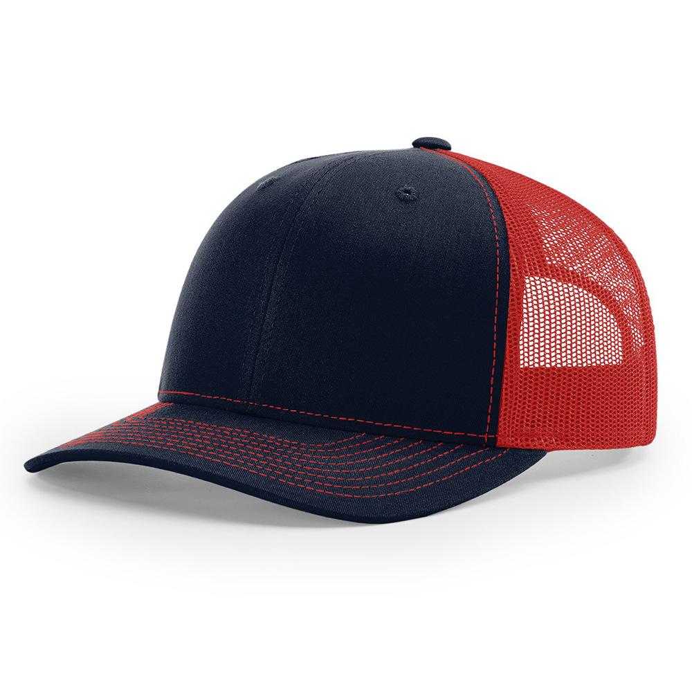 Custom 3D Embroidery Logo Baseball Dad Cap Richardson 112 Trucker Hat with Mesh Cap & Leather Patch Common Fabric Feature