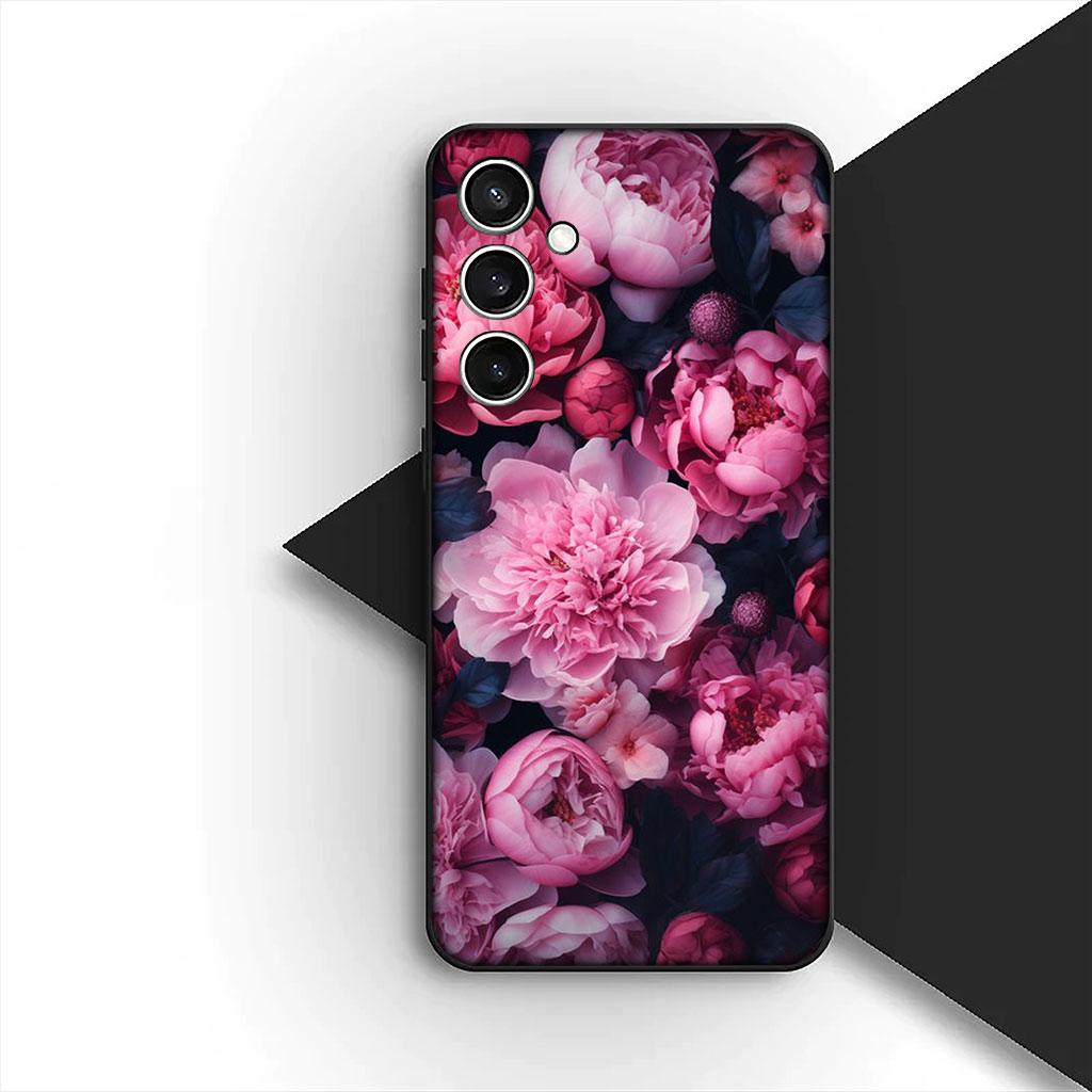 Phone Cover for Samsung Galaxy S25 S24 S23 FE Ultra Plus S7 Edge S25+ S23+ A56 5G Funda Casing Soft Case Poppy Flower Bloom Rose