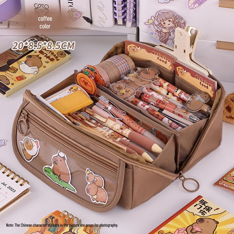 9-Layer Transparent Prism Pencil Case - Stylish, Spacious, Suitable for Primary & Middle School Students