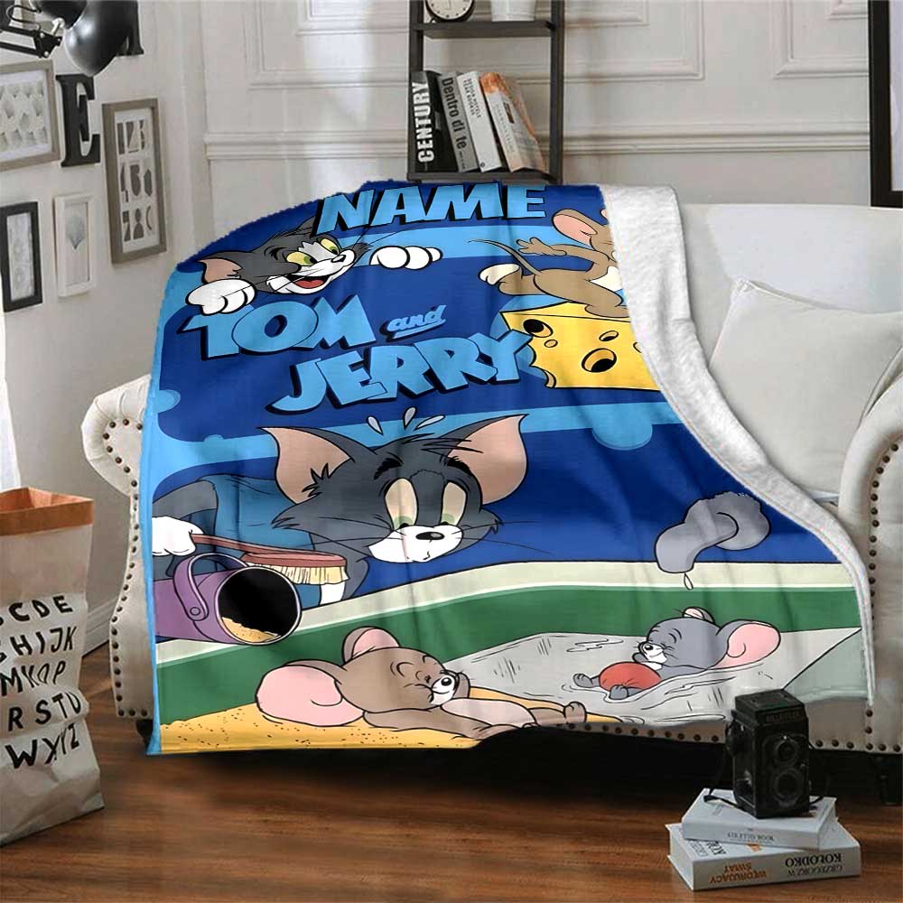 Warner Bros. Works (77) Personalized Name Blanket Throw Customizable Blanket Warmthful Decor Versatile for Chair Office Chair Nap Picnics