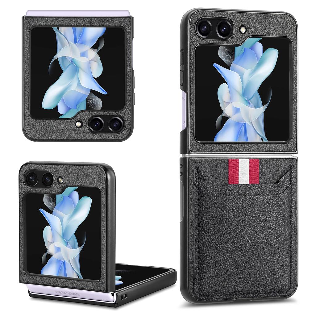 Card Slot Pocket Leather Case for Samsung Galaxy Z Flip7 5G Flip 7 6 Flip6  Flip 5 4 3 Flip3 Flip4 Luxury Business Covers