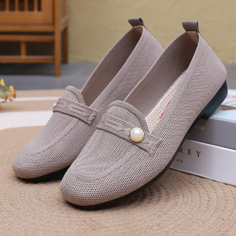 Shoes Women's Spring and Autumn Casual Women's Shoes Flat Bottom Shallow Mouth One Pedal Mother Shoes Women's Shoes Soft Sole Non-slip Not Tired Feet