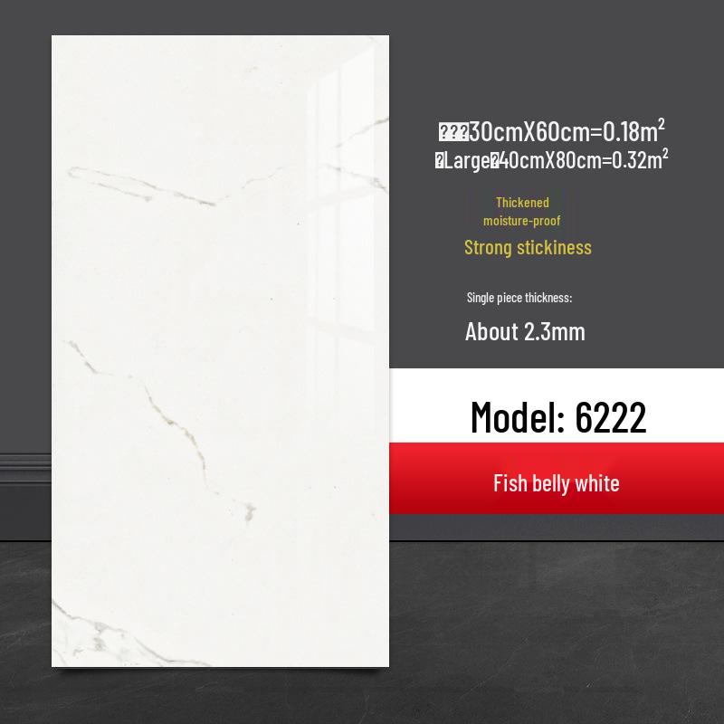 Wasserdichter Marmor Fliesenaufkleber: Selbstkleidende, schimmelresistente PVC-Wandverkleidung für Küchen & Bäder