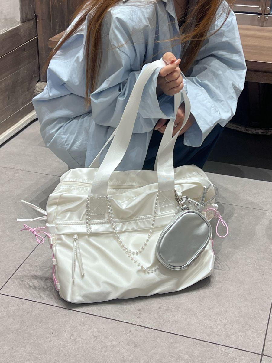 

Nylon Large Capacity Tote Bag Wallet Women Vintage Harajuku Aesthetic Shoulder Bags Purse Female High Street Casual Handbag 2025 37x28x12cm білий