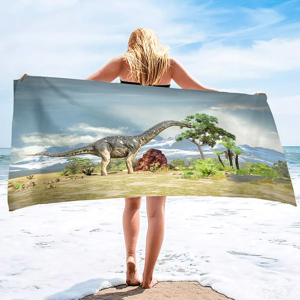 Dinosaur Beach Towel Jurassic World Animal Bath Towel Quick Dry Absorbent Soft Beach Blanket Travel Sport Spa Swim Pool Towels