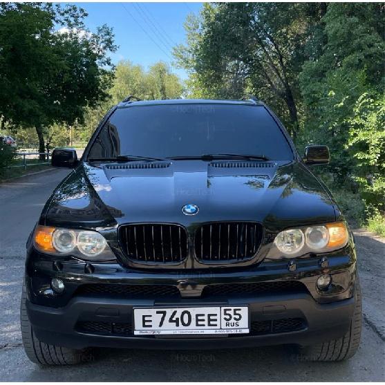 New Look Car Grille Grill Front Kidney Glossy 2 Line Double Slat For BMW X5 E53 LCI 2004 2005 2006 Car Accessories