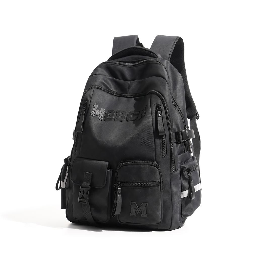 Schoolbag New Men's Backpack, Korean Style INS Workwear Trendy Backpack, Large Capacity Air Cushion Backpack for Middle and High School Students