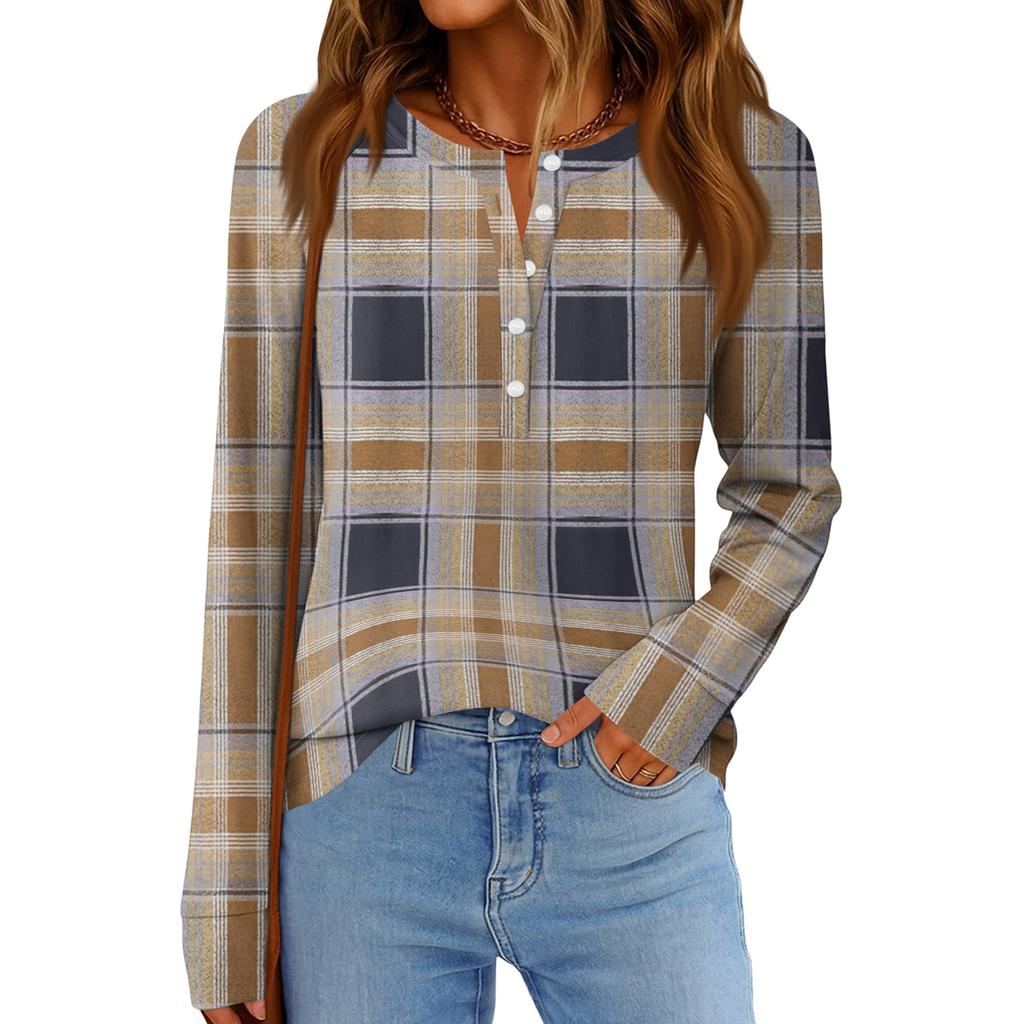 Damenmode Locker Langarm Rundhals Casual Oberteil