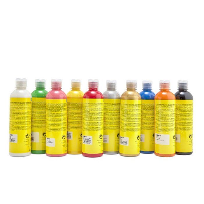 Pebeo - Je crée avec un pinceau dès 5 ans - Acrylcolor assortiment 'festif' 10 flacons 500 ml