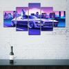 Modular Frame Pictures HD Printed 5 Pcs Car City Buildings Sunset Scenery Poster Canvas Painting Living Room Home Decor Wall Art