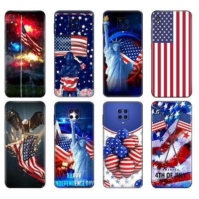 Czarne etui TPU dla Xiaomi Redmi 7A 8 8A 9 9A 9C Etui Redmi Note 8T 8 Pro T Note 9 9S 9 Pro Etui Ameryka USA Flaga