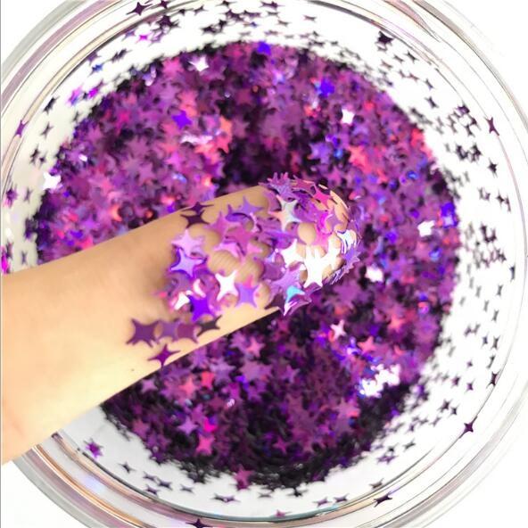 Colorful Non-toxic PET Holographic Glitter Powder Star Shape Bulk for Christmas Craft Creativity