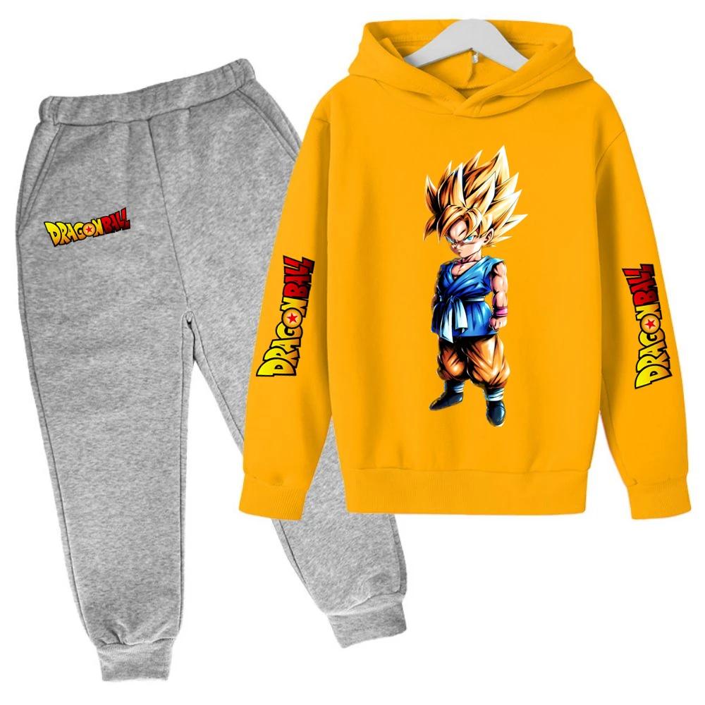 Goku Street Costume Fashion Girl Boy Clothing Anime Dragon Ball Z Winter Kid Sets 2025 Kawaii Hot Sizes