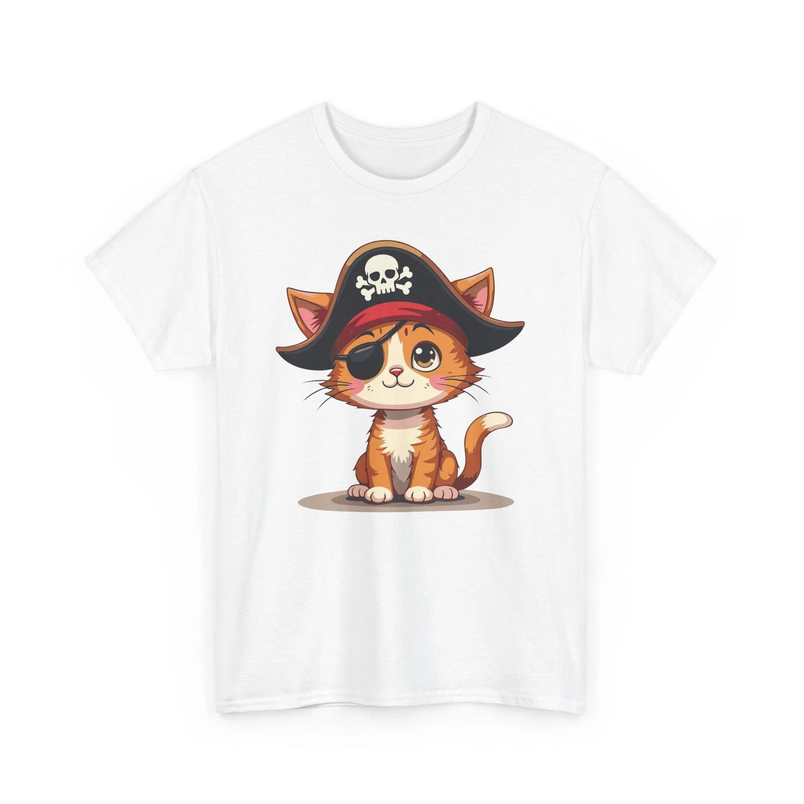 Pirate Kitty - Cute Cartoon Animal Graphic Gildan Cotton Tee 4XL