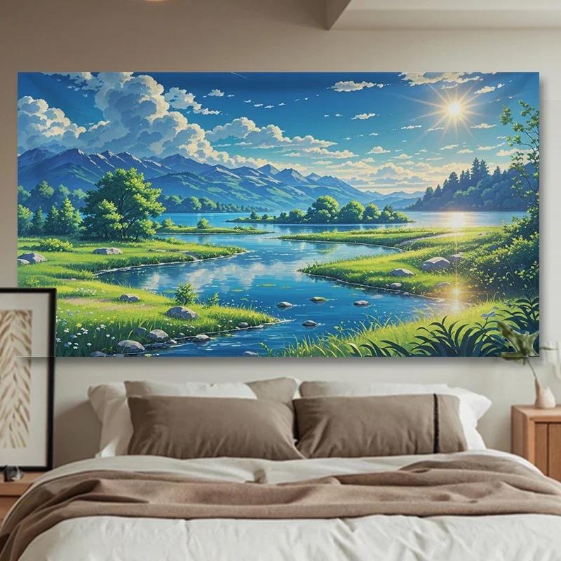 Miyazaki Hayao Anime Home Furnishings Bedroom Wall Tapestry Photography Background Children Birthday Party Banner Poster Gift3