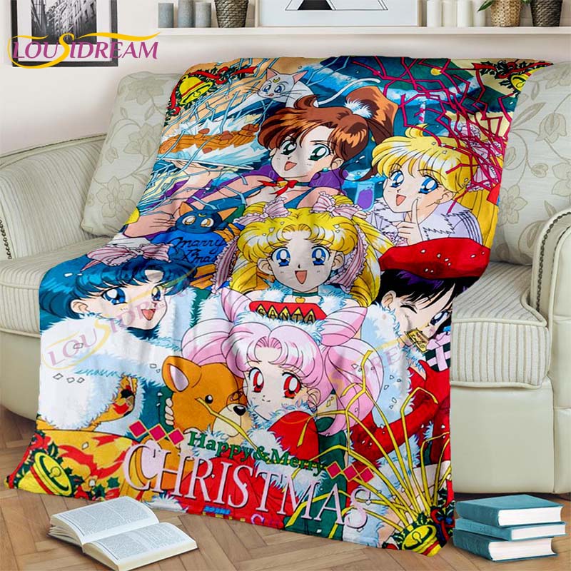 

Ковдра аніме Ковдра Сейлор Мун Різдвяна фланелева ковдра для ліжка Диван Фан-арт Ковдра Kawaii Прекрасний домашній декор 75x90cm