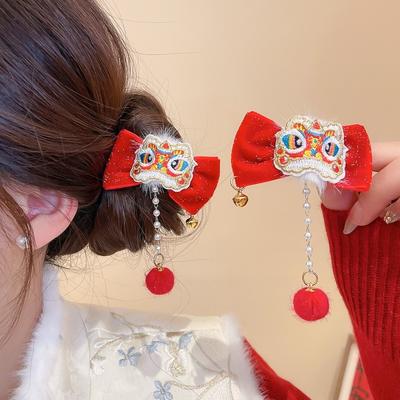 Cloth Japanese Kimono Headwear Lion Dance Flocking Hair Clip  Photographic