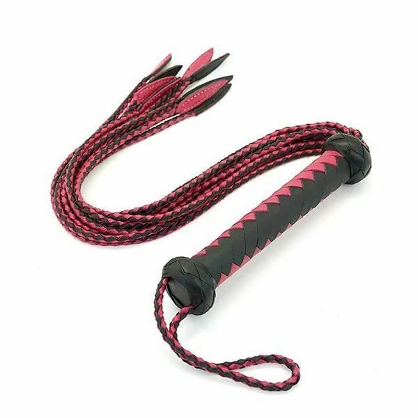 75Cm Braided Leather Flogger Whip  Spanking  Floggers