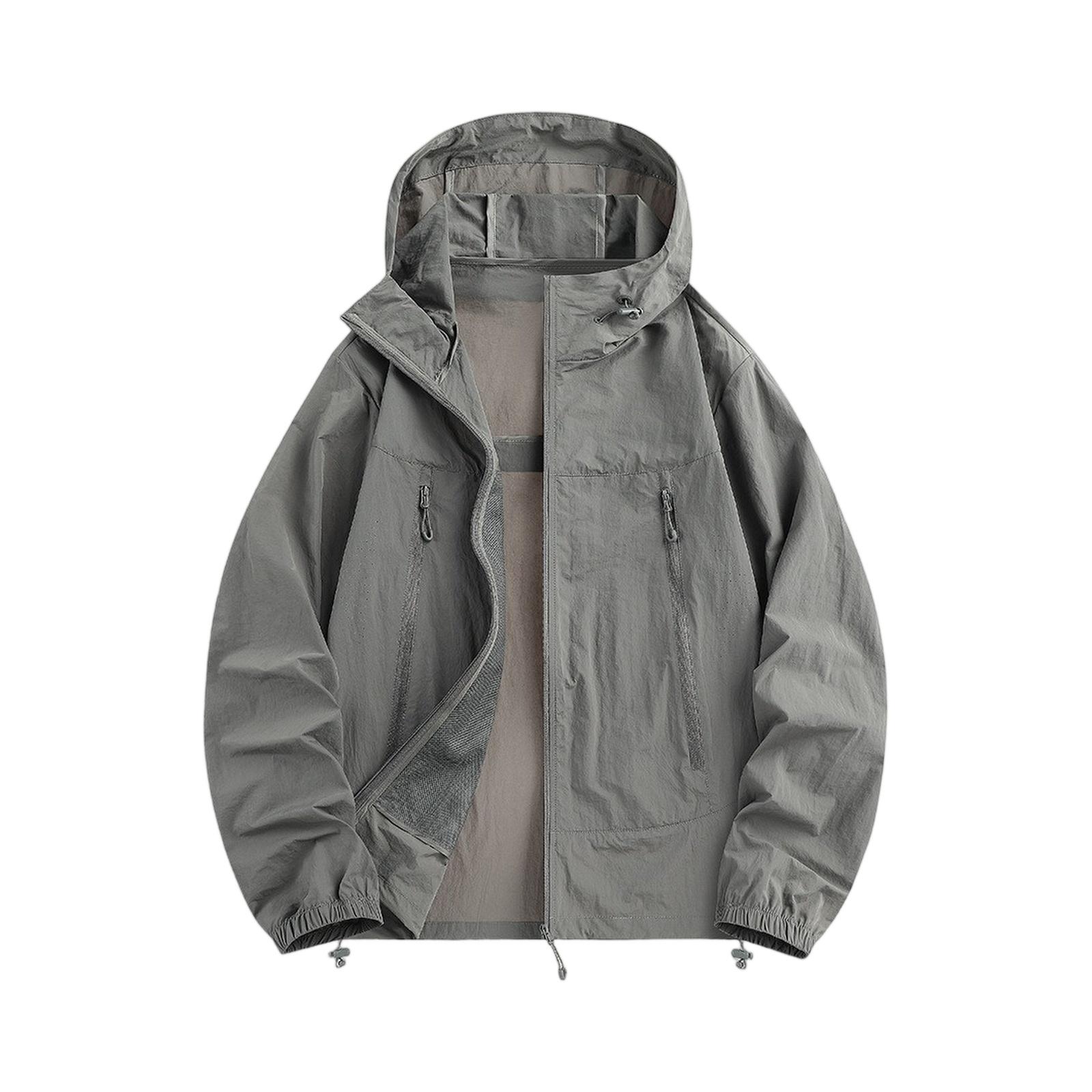 

Легка куртка з капюшоном для пар Модна сонцезахисна на повній блискавці Дихаюча Зручна толстовка Пальто Верхній одяг для спорту на відкритому повітрі XXL