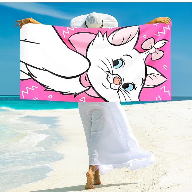 1pc Marie Cute Kitten beach towel,quick drying absorbent beach towel,outdoor sports swimming beach towel,Soft and comfortable Y72855