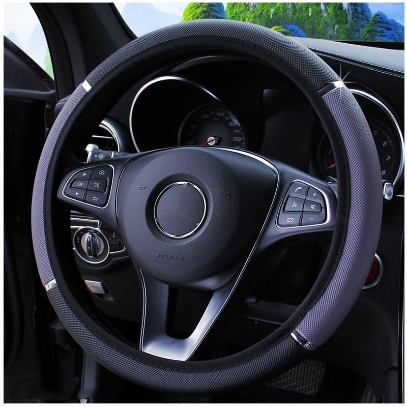 Anti Slip Auto Decoration Pu Leather Steering Covers Car-Styling Universal Car Steering Wheel Cover 37-38Cm Diameter