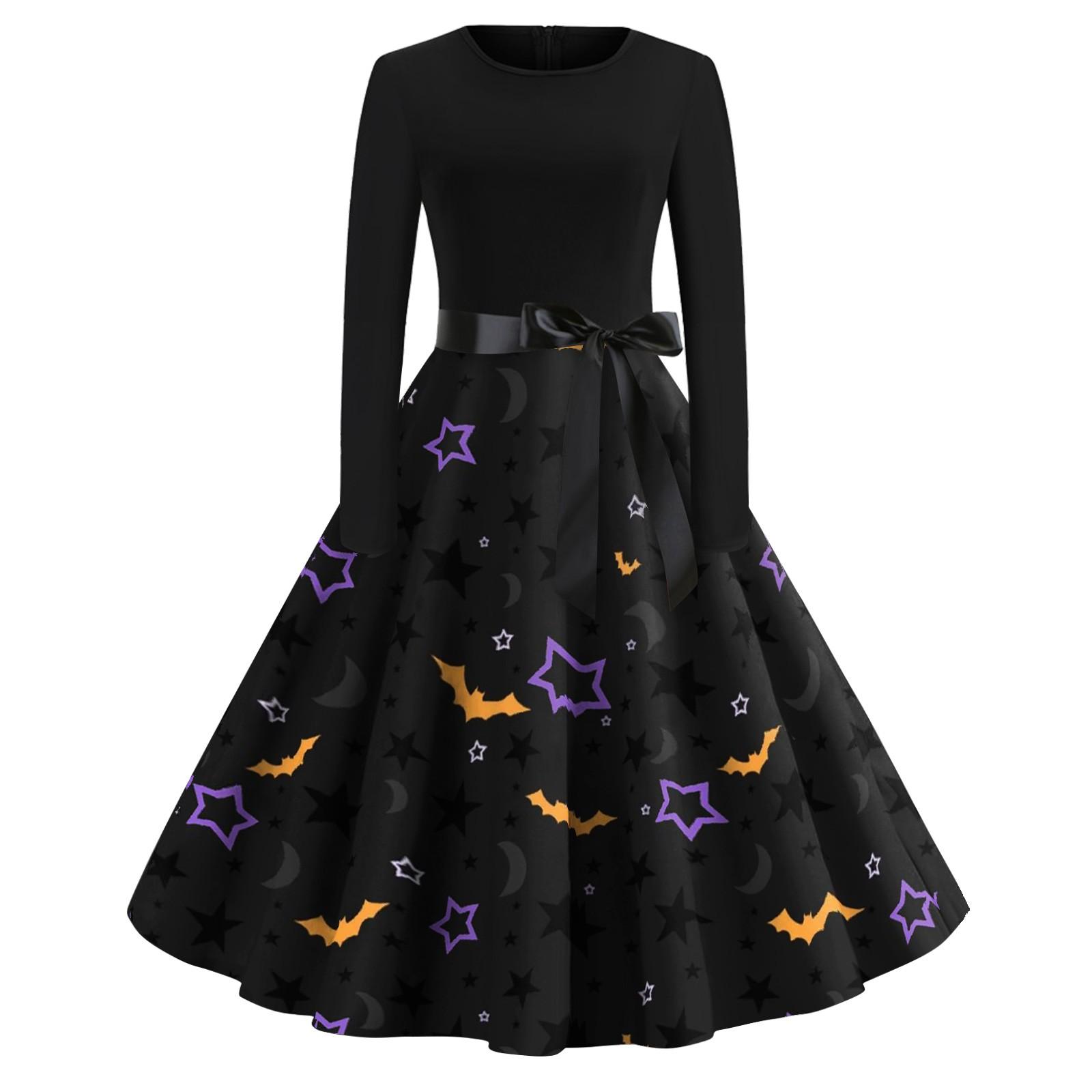 Платье с расклешенным принтом на Хэллоуин для женщин — фото 3