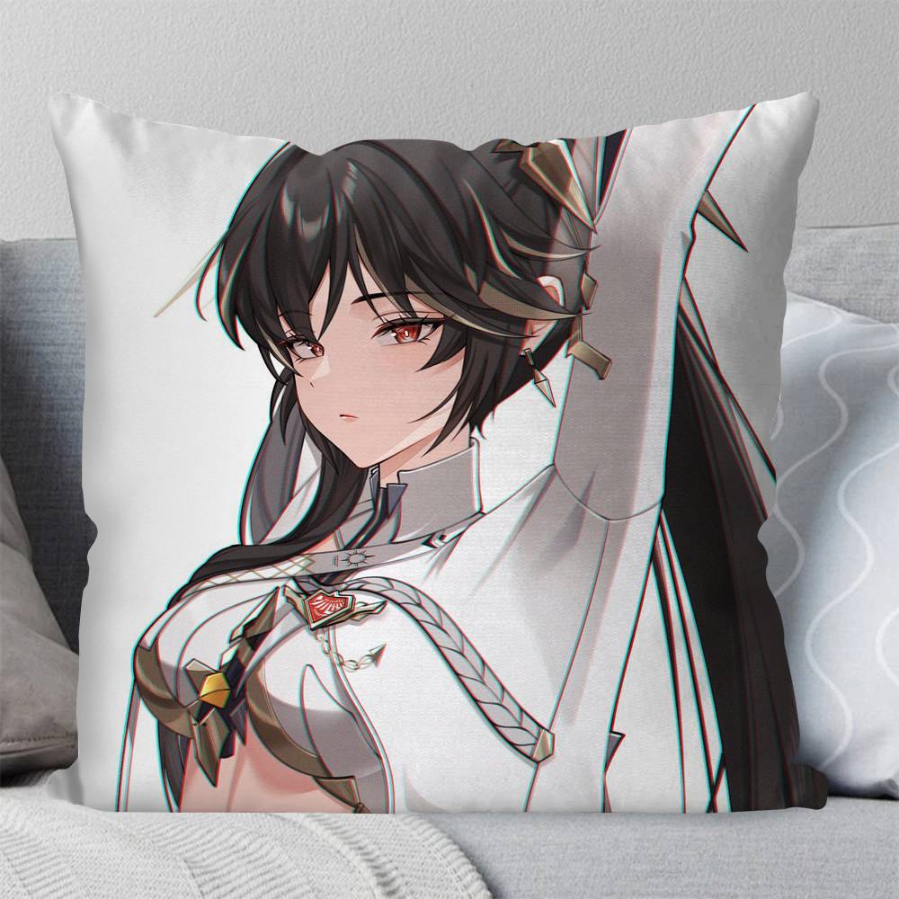 Lucia Pyroath Anime Game PPunishing Gray Raven Pillow Case Fashion Square Pillowcase Bedroom Sofa Room Ins Decoration Leisure