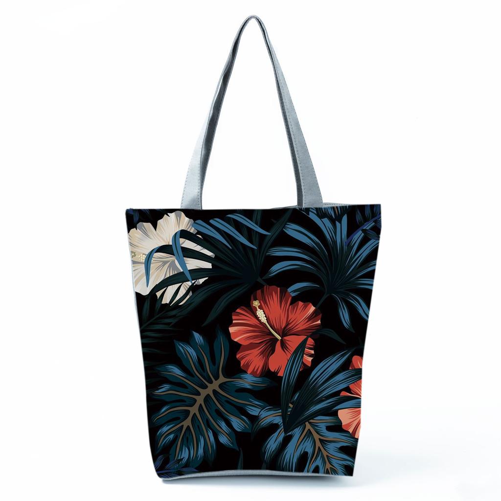 High Capacity Shoulder Bag Shopping Bags Bright Colors Floral Print Handbag Casual Travel Multi Functional Beach Bag Commuting Tote Bag