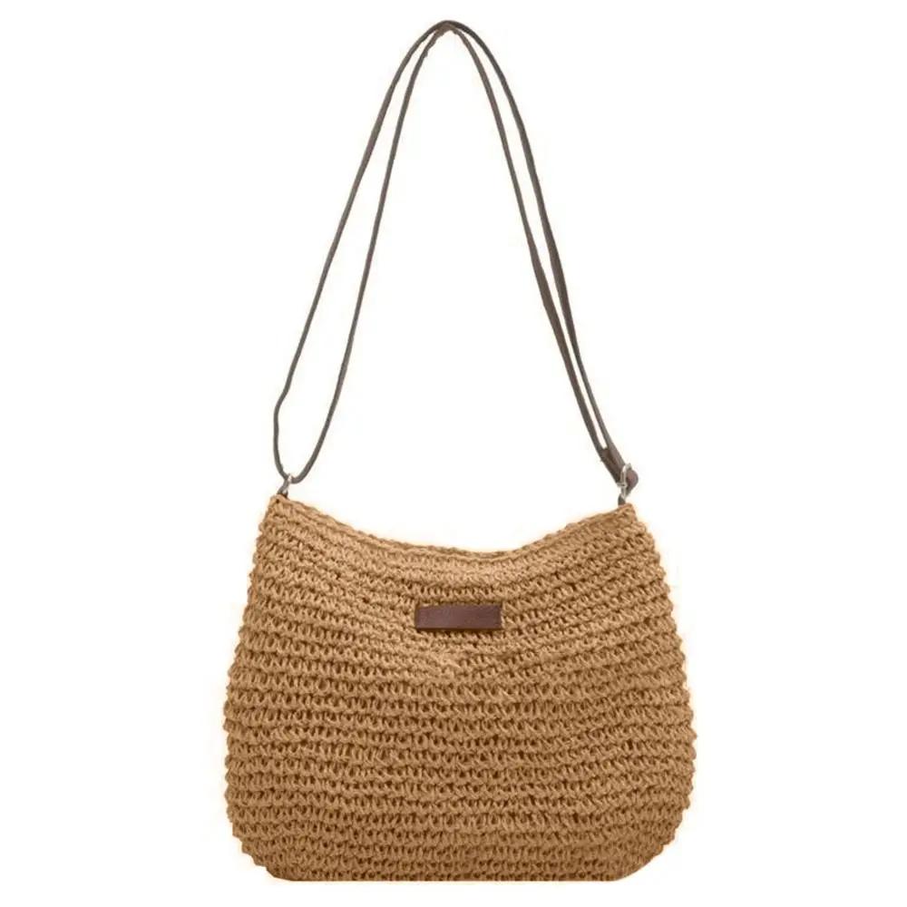 Fashion Women Summer Bohemian Straw Bag Woven Beach Crossbody Bag Shoulder Messenger Bag Girls Handbags Straw Bag Gifts