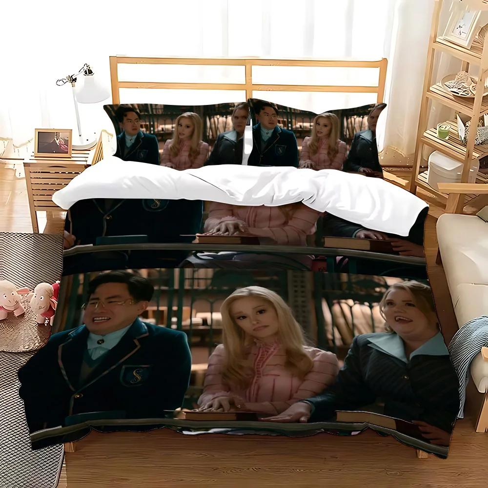 W-Wicked Movie Witch Zestaw Pościeli Zestaw Poszwy na Kołdrę Rozmiar King Queen Twin Double Zestaw Poszwy na Kołdrę Do Dekoracji Domu Z Poszewką na Poduszkę