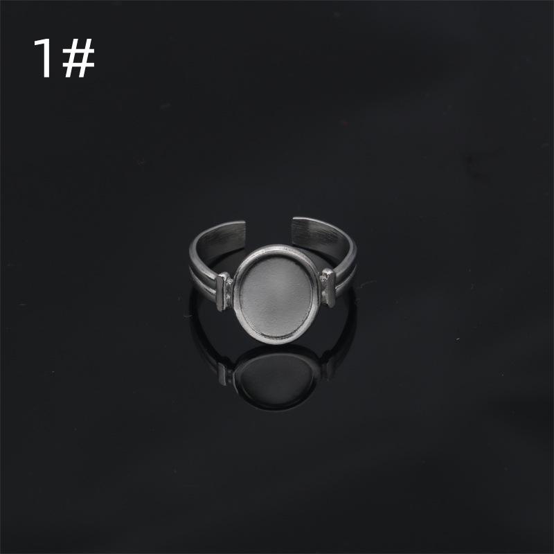 Adjustable Stainless Steel Round Pattern Ring for Men and Women - Simple Fashion Jewelry