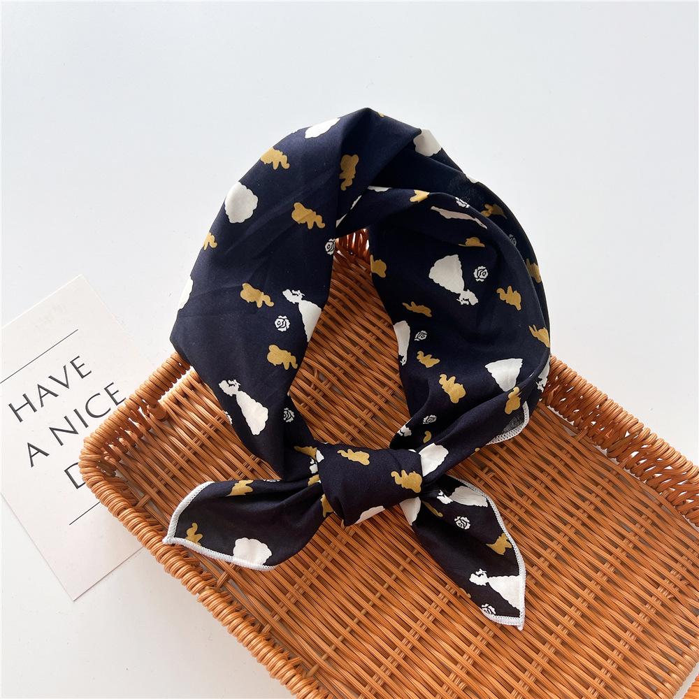 Cotton And Linen Small Square Scarf Silk Scarf Women'S Spring And Autumn New Style Artistic And Versatile Fashionable Temperament Headband Scarf