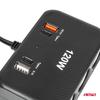 Cigarette lighter socket splitter with charger 2x USB-A 1x USB-C QC4.0 12V 24V 120W 80cm AMIO-04366