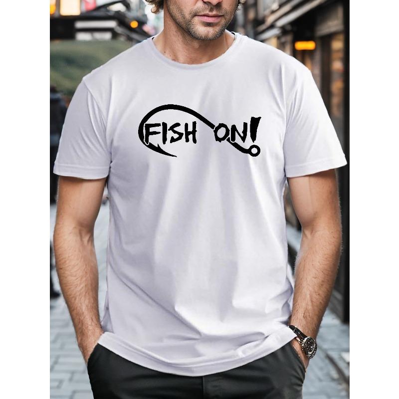 FISH ON Crinkle Plus Size Men S Tee S белый