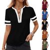 Women Summer  Top  Vacation Short Sleeve V Neck Loose Fit Shirt Spring Fashion Casual Clothes