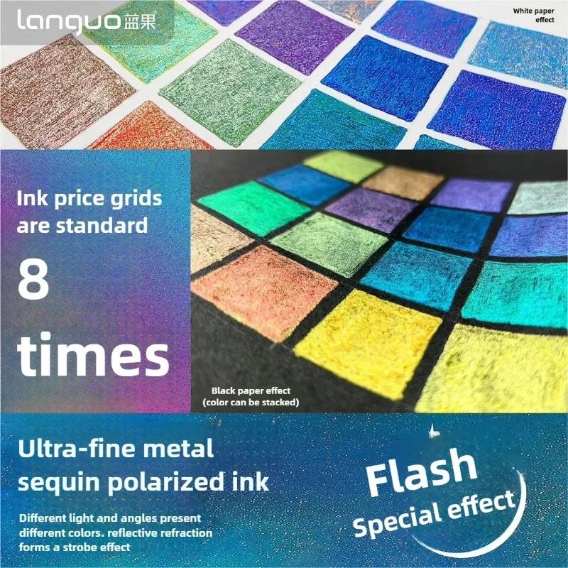 LANGUO 158/4 Colori Effetti Glitter Gel Penna 1.0mm Grande Capacità Penna da Scrittura Pittura Disegno Ufficio Scuola Cancelleria