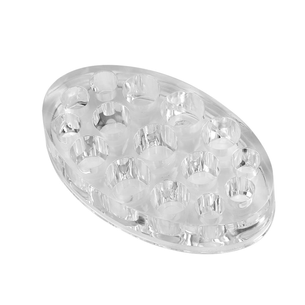 15 Holes Oval Acrylic Tattoo Permanent Makeup Microblading Pigment Cup Cap Stand Ink Holder