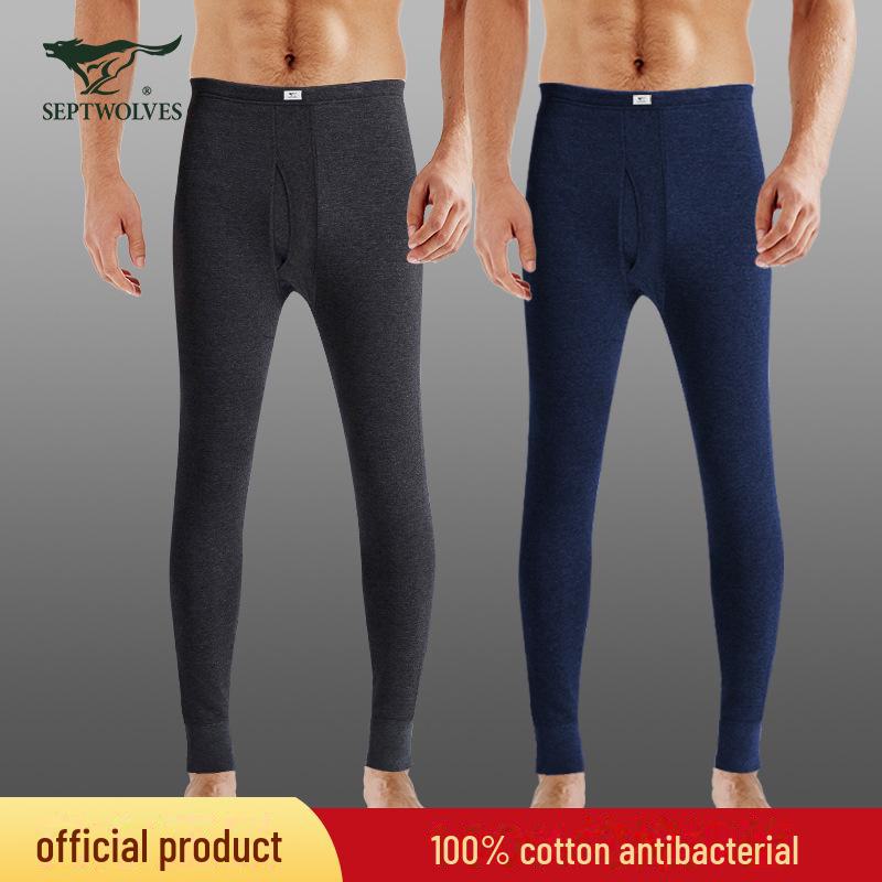 

Мужские антибактериальные теплые брюки Septwolves из 100% хлопка для осени и зимы M for 90-110 jin тёмно-синий/темно-серого