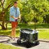 Dog Buggy Pet Buggy Dog Cart, Foldable, Removable Basket, 81 X 58 X 97.5 Cm, Black+Dark Green+White