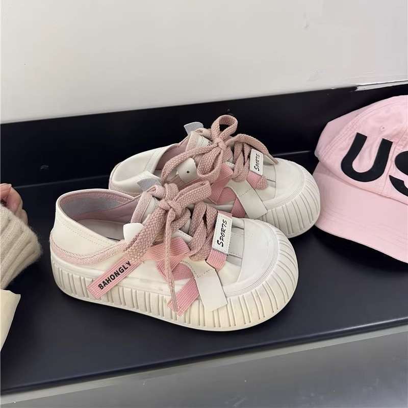 Korean version of autumn little white shoes women's new comfortable biscuits platform bread women's shoes casual versatile big head shoes trendy brand