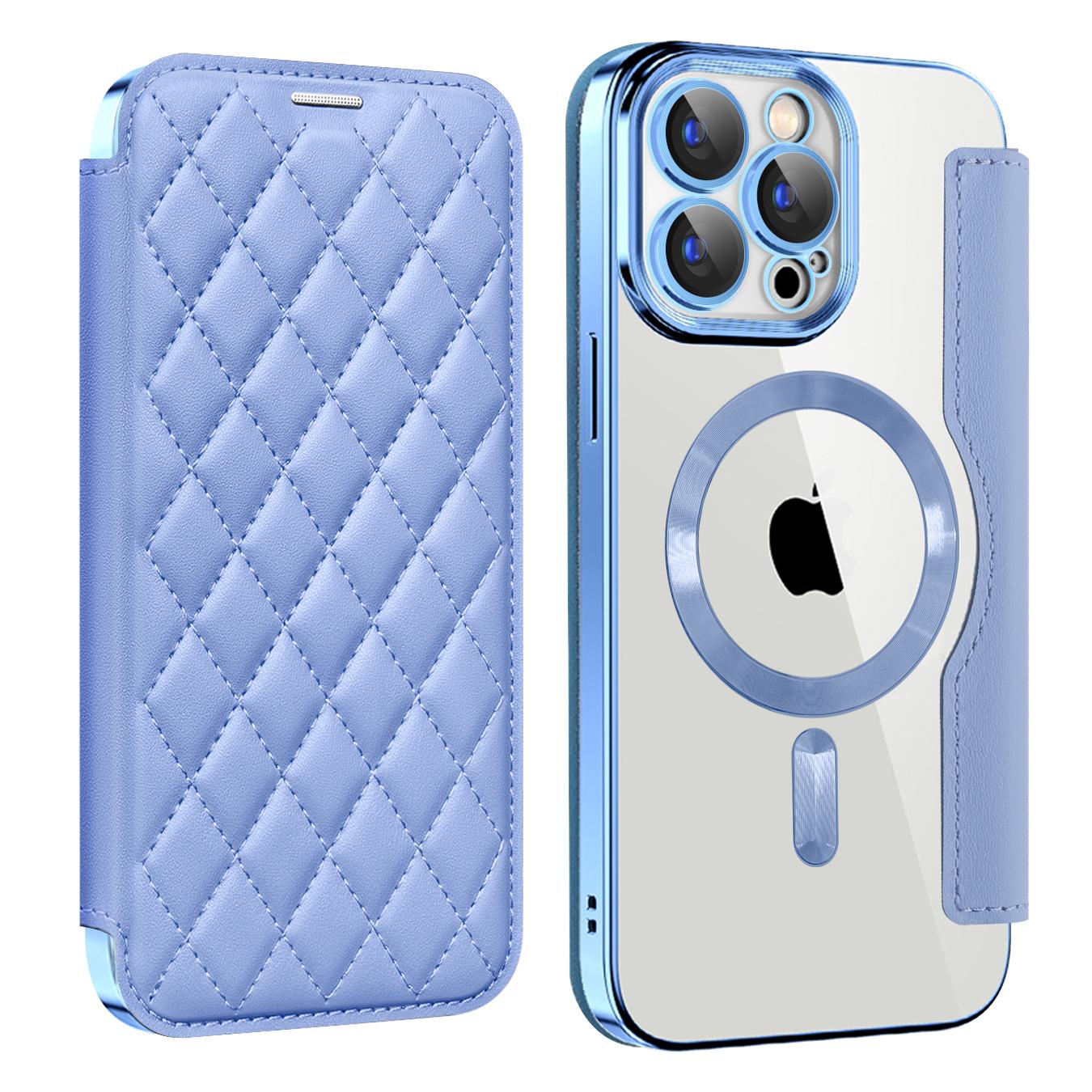 

Флип кожаный чехол для телефона с беспроводной зарядкой для iPhone 15 14 Pro Max 12 13 11 Pro Max 14Plus 15Plus Прозрачный противоударный чехол с гнездом для визитных карточек iPhone 11 светло-фиолетовый