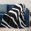 Schwarz-Weiß gestreifte Decke Überwurf Weiches Fleece Bett Sofa Dekorative Decke Geschenk