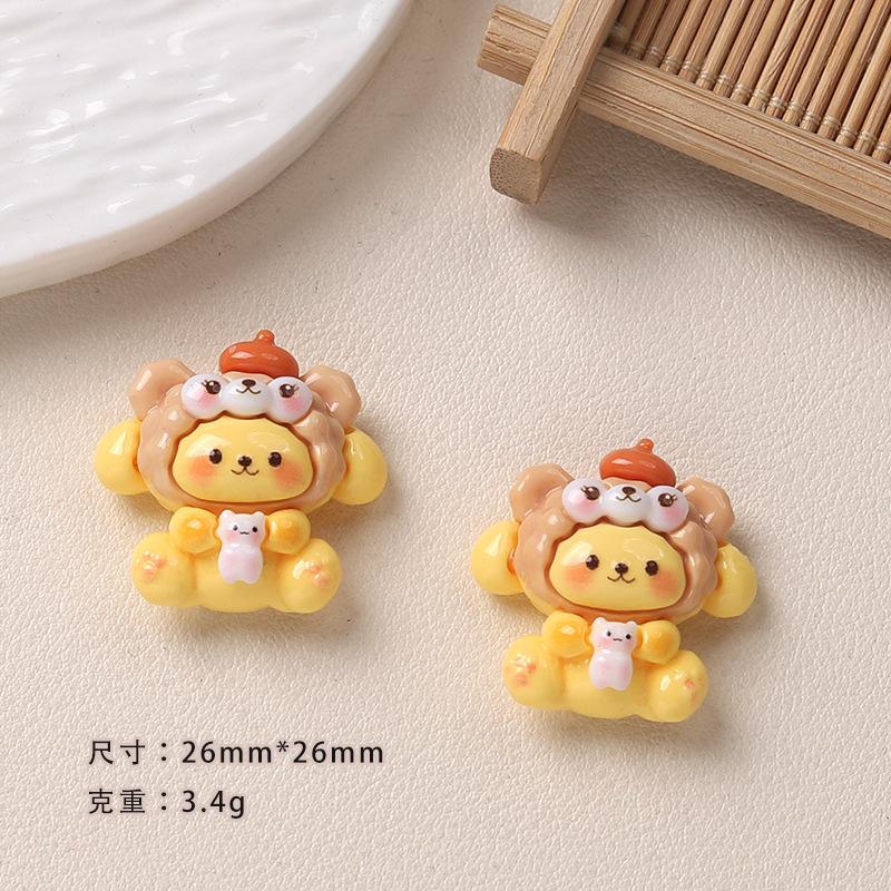 10PCS Cartoon DIY Resin Accessories Animal Hats Creamy Glue Handmade Hair Clips Phone Cases Shoe Buckles Accessories