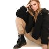 Women's Lapel Long Sleeve Faux Shearling Coat Winter Boyfriend Winter Faux Coat