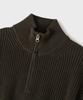 HOOVES Mid-Neck Half-Zip Knit [Deep Brown]