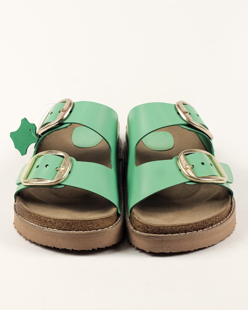 Tøfler med to spenner Charmia 1195 36 mint skinn