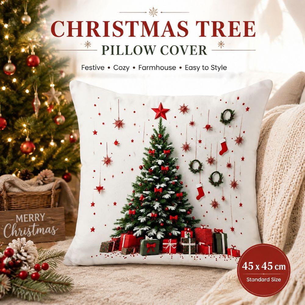 1/2Pcs 45x45cm Christmas Tree Pillowcase Non-Embroidered Holiday Decorative Pillow  Home Decor