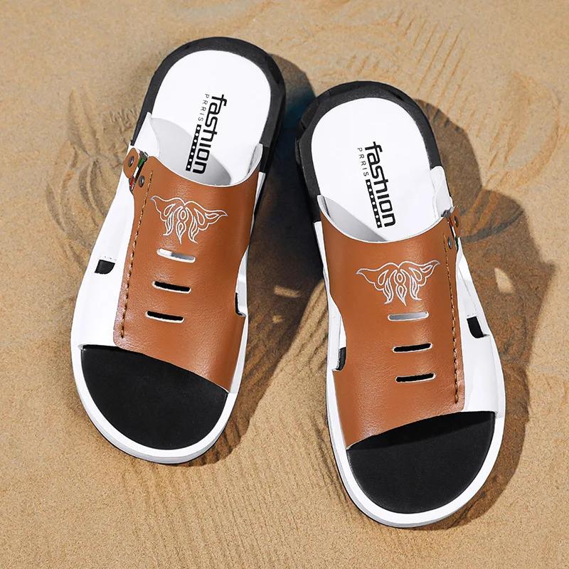 Slippers for Men 2025 Summer Fashion New Style for Outdoor Version Trendy Plus Size Beach Sandals Anti Slip One-piece Slippers